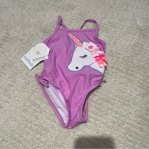 NWT Flapdoodles 2T purple unicorn swimsuit